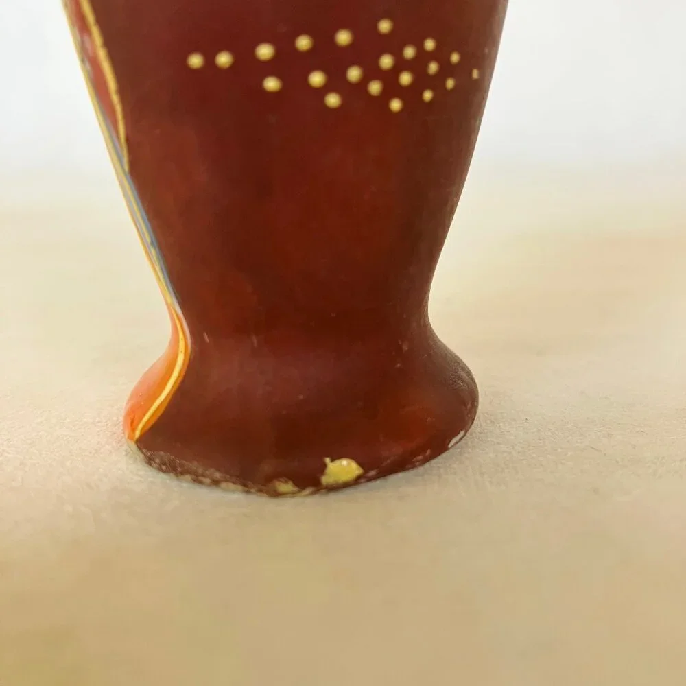 Vintage Occupied Japan Vase Painted Japanese Woman Miniature Pottery Porcelain